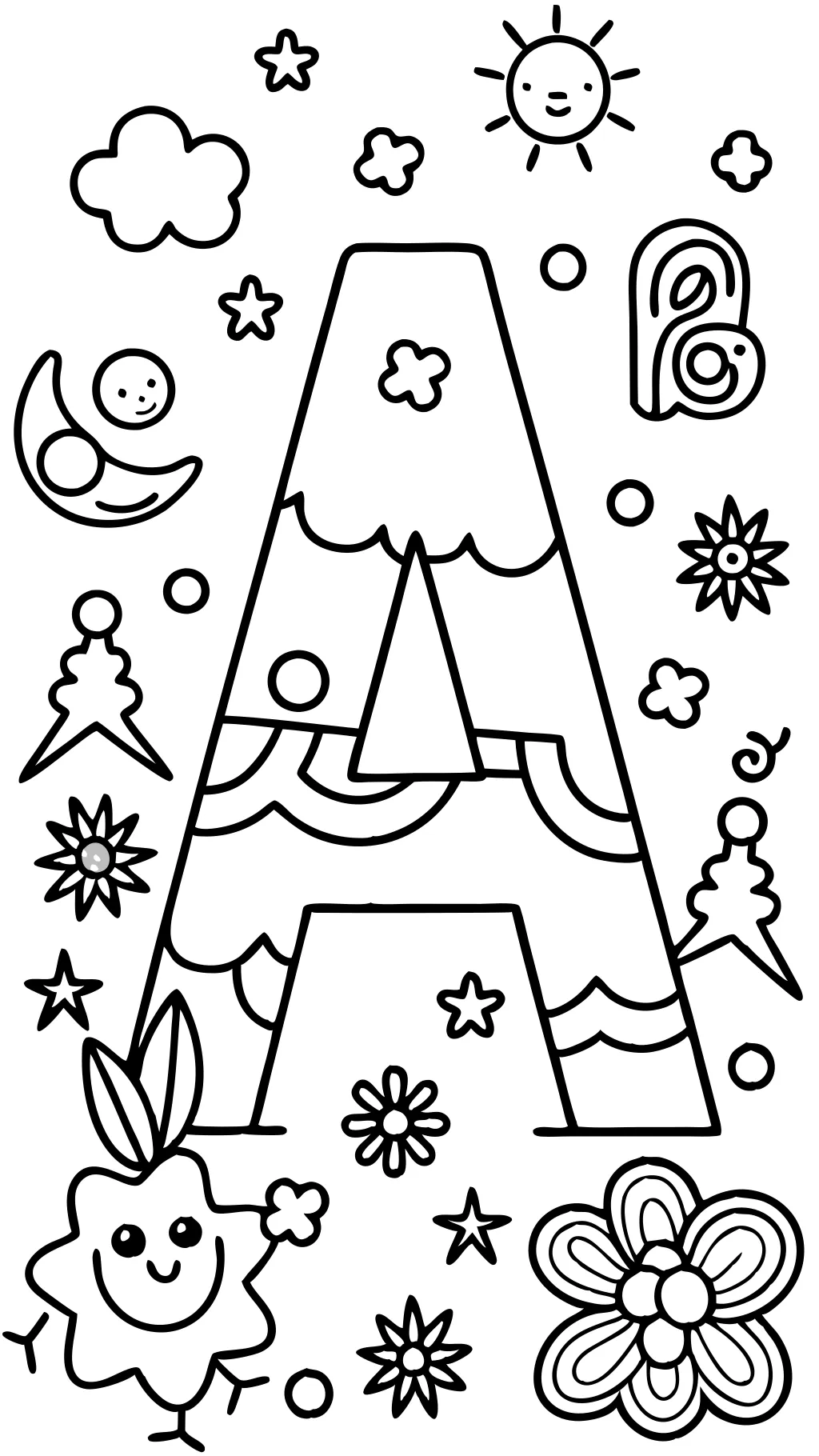 letter a coloring pages